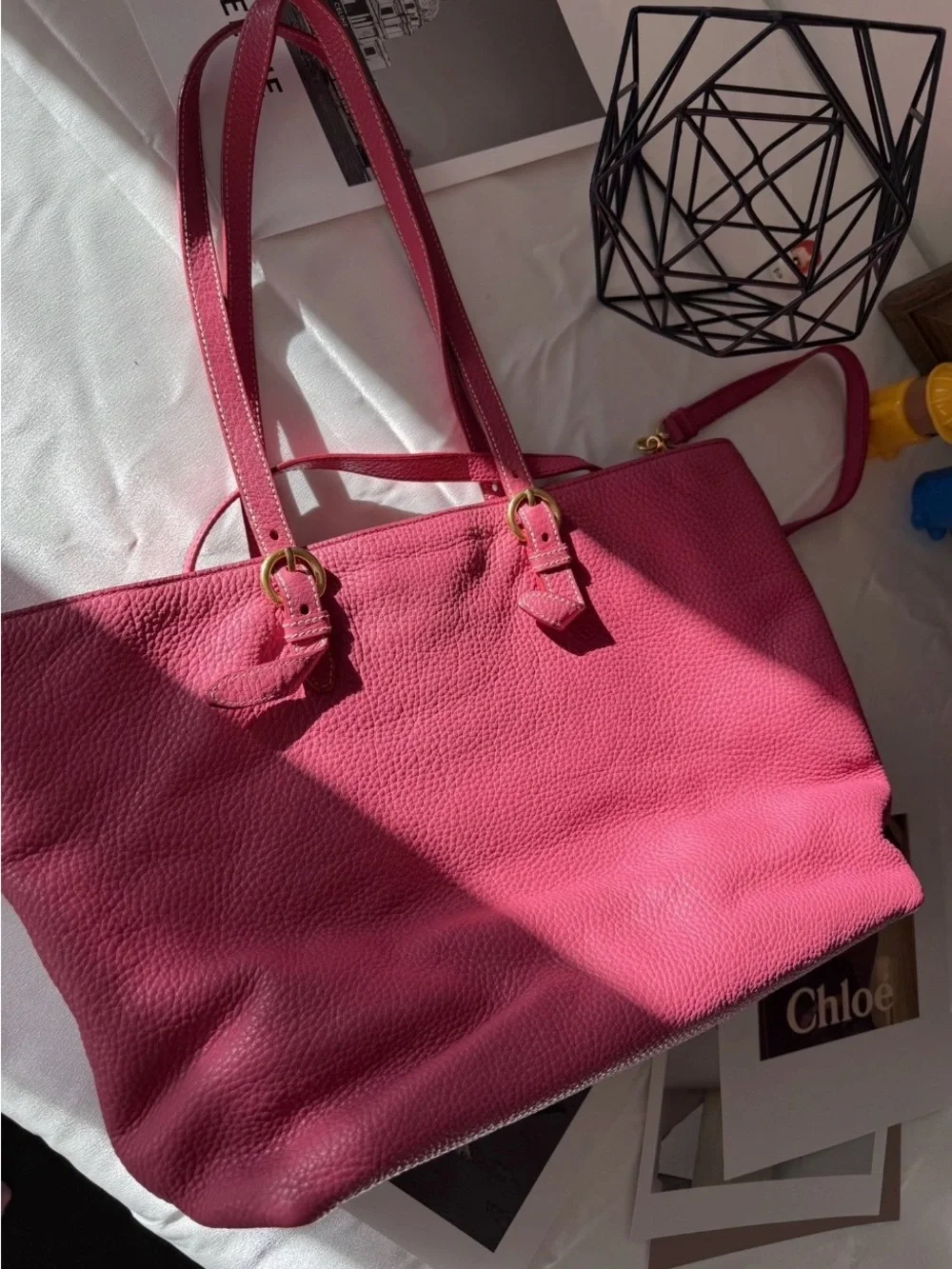 Miu Miu Fuchsia Pink Leather Tote